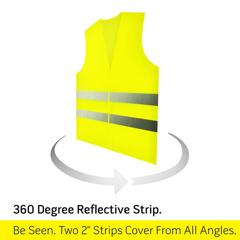 PeerBasics, 20 Pack, Yellow Reflective High Visibility Safety Vest, Hi Vis Silver Strip, Men Women, Work, Cycling, Runner, Construction (Mesh, 20)â€¦ - Image 5